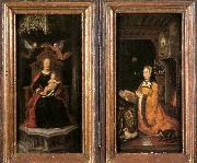 unknow artist Diptych with Margaret of Austria Worshipping Sweden oil painting artist